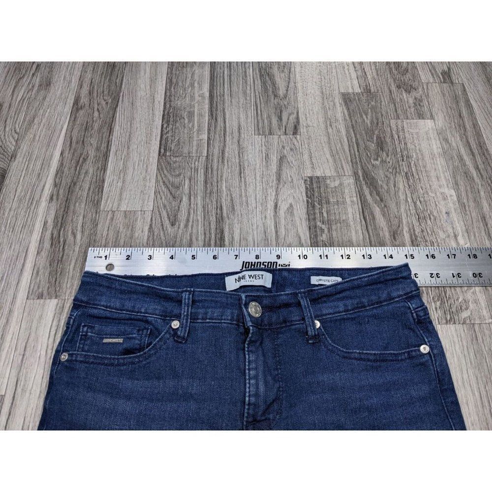 (3/$35) Nine West Womens‎ Size 4 Chrystie Pockets Denim Blue Jeans Capris - Picture 7 of 11